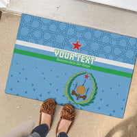 Custom Djibouti Football Rubber Doormat Come On Riverains de la Mer Rouge