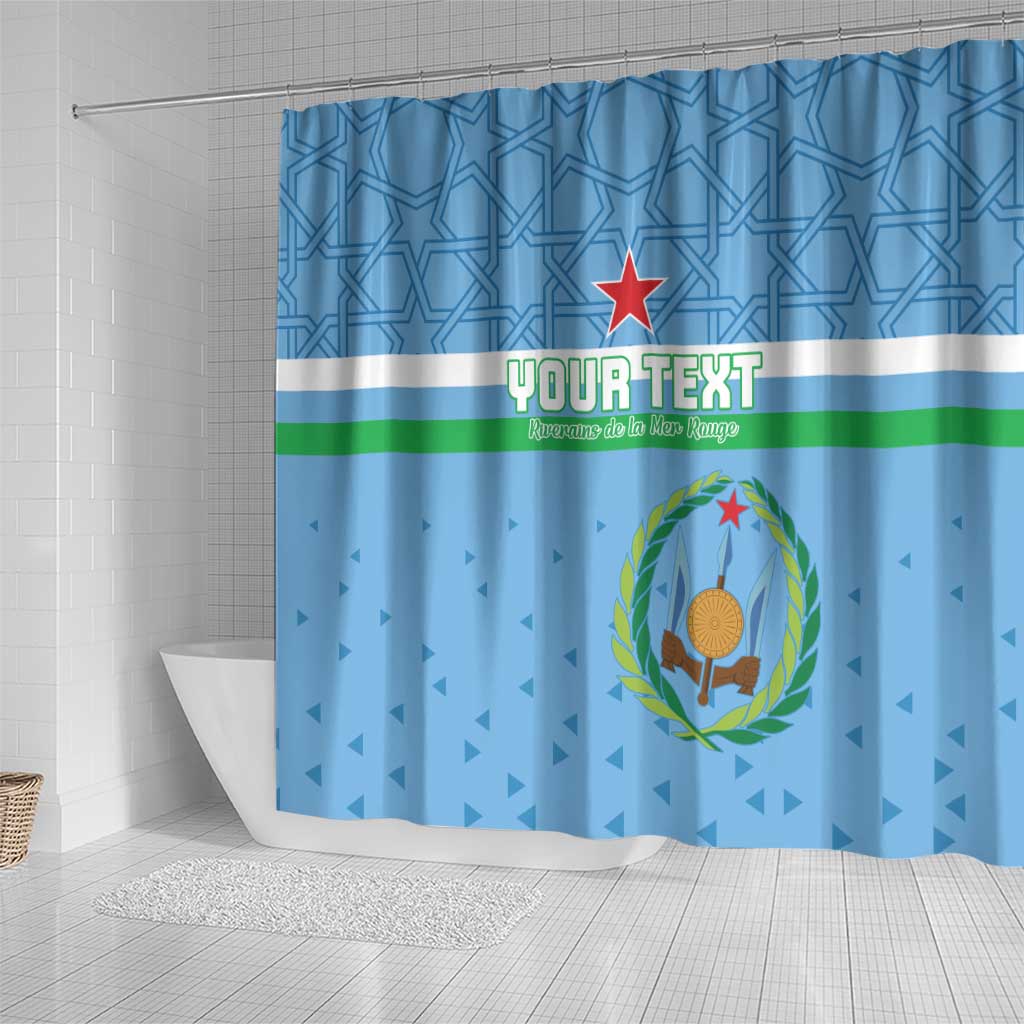 Custom Djibouti Football Shower Curtain Come On Riverains de la Mer Rouge