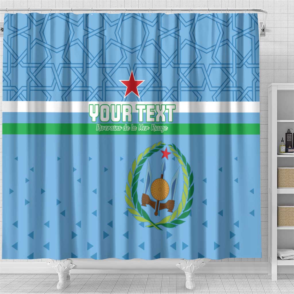 Custom Djibouti Football Shower Curtain Come On Riverains de la Mer Rouge