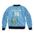 Custom Djibouti Football Sleeve Zip Bomber Jacket Come On Riverains de la Mer Rouge