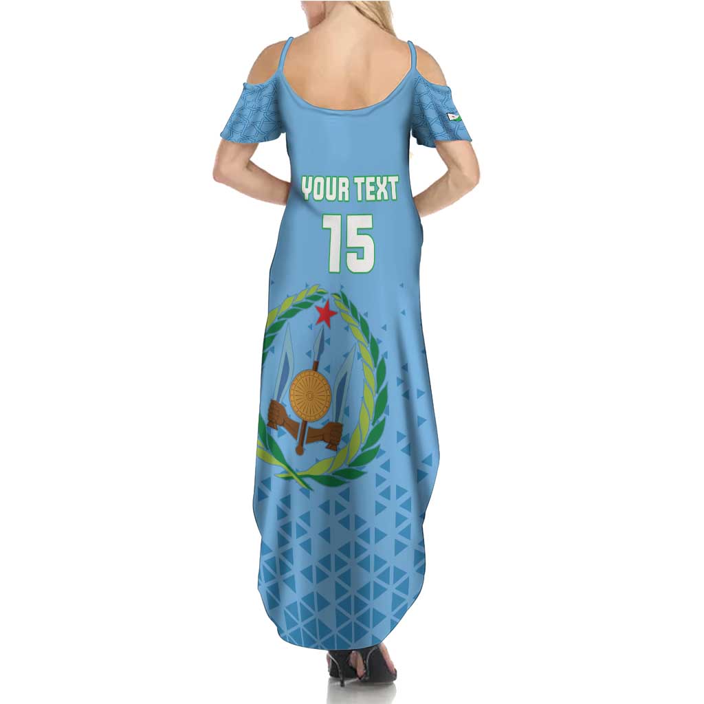 Custom Djibouti Football Summer Maxi Dress Come On Riverains de la Mer Rouge