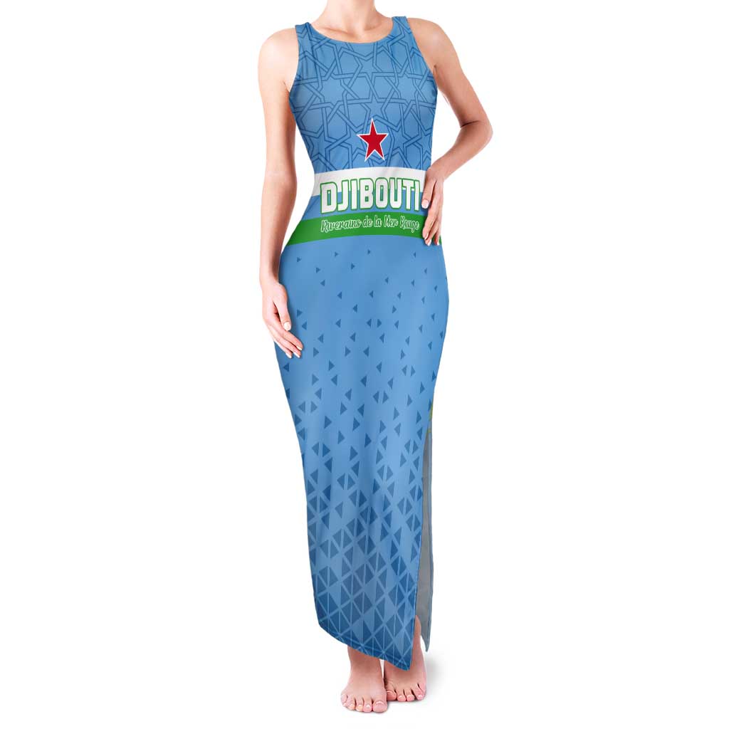 Custom Djibouti Football Tank Maxi Dress Come On Riverains de la Mer Rouge