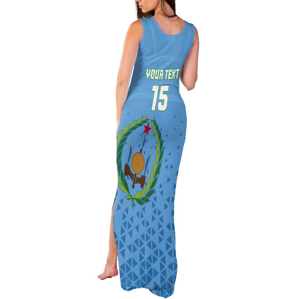Custom Djibouti Football Tank Maxi Dress Come On Riverains de la Mer Rouge
