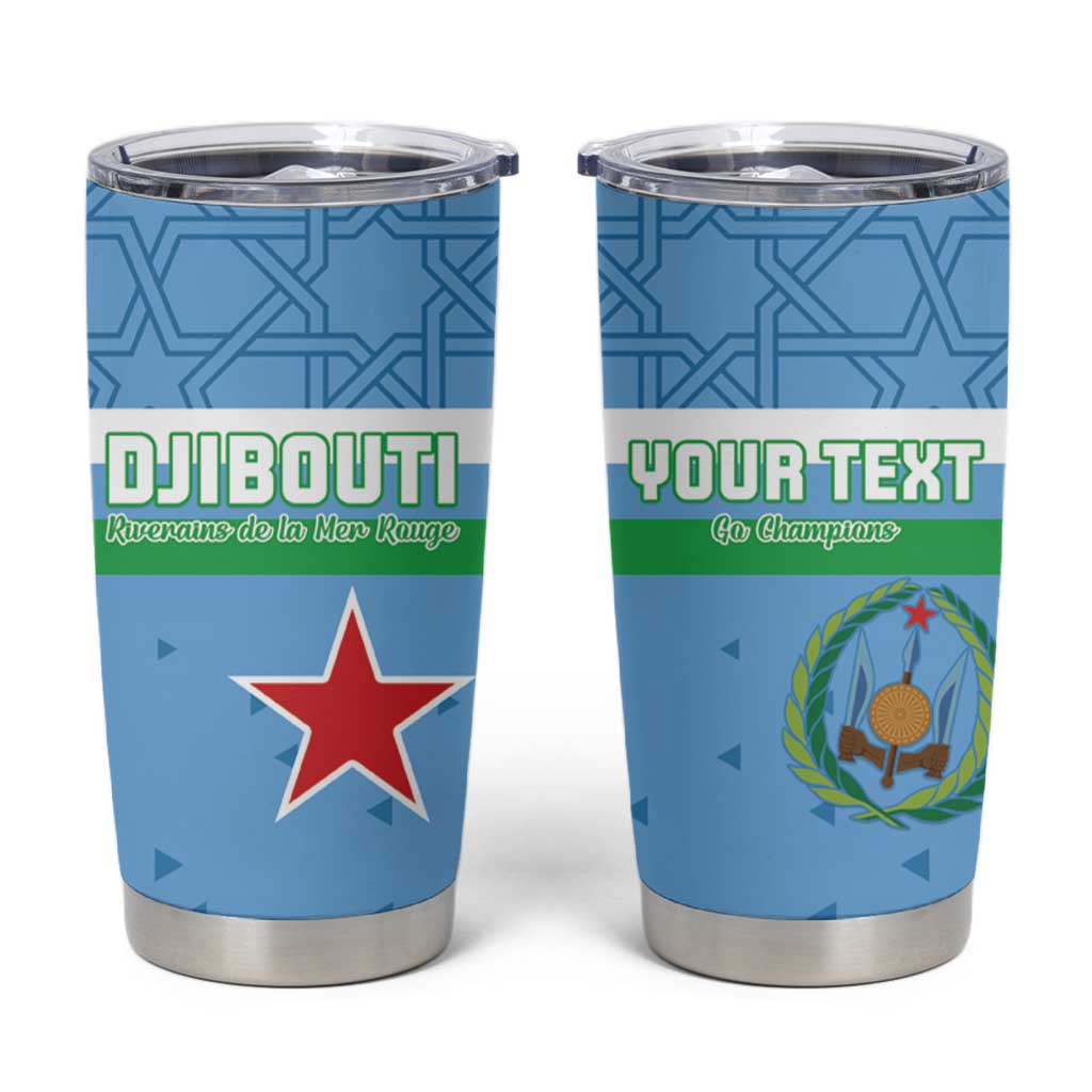 Custom Djibouti Football Tumbler Cup Come On Riverains de la Mer Rouge