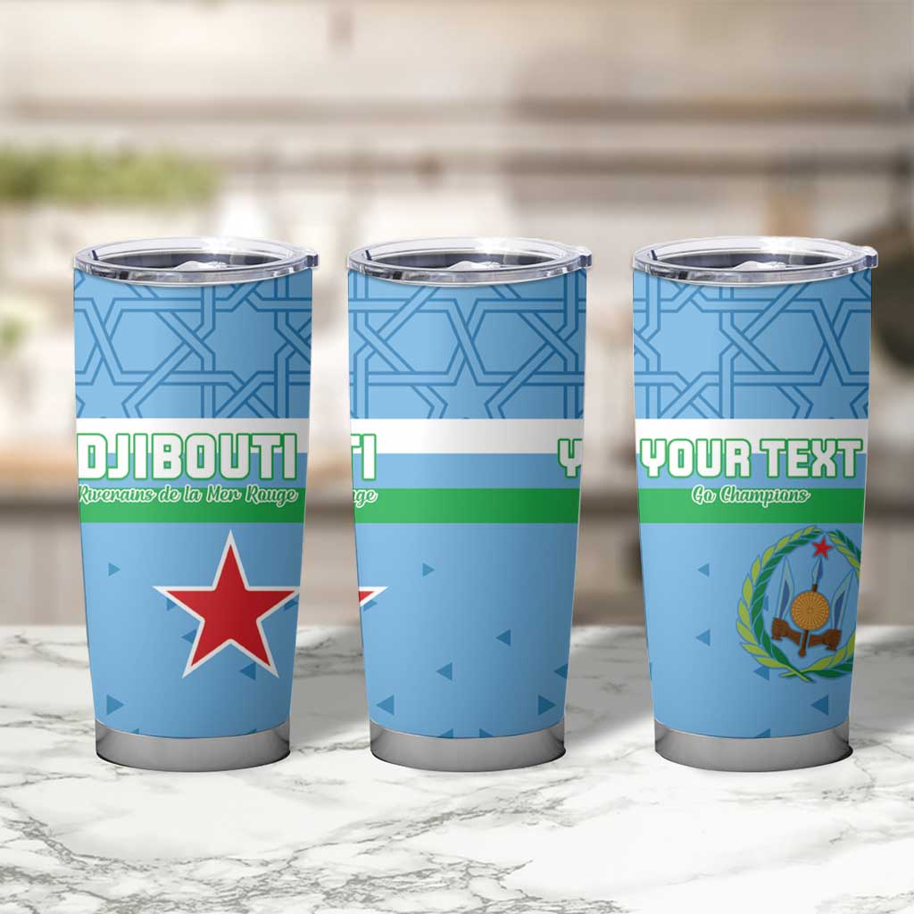 Custom Djibouti Football Tumbler Cup Come On Riverains de la Mer Rouge