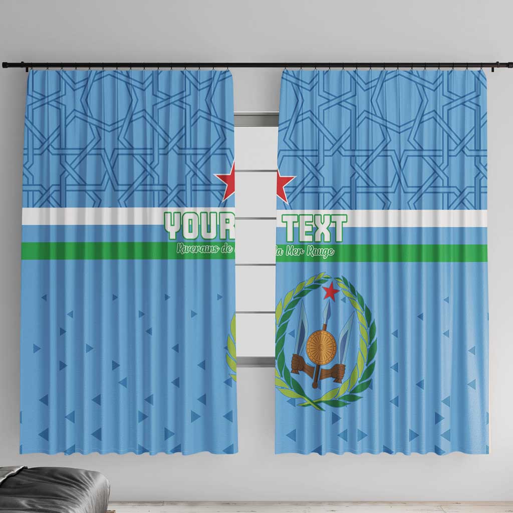 Custom Djibouti Football Window Curtain Come On Riverains de la Mer Rouge