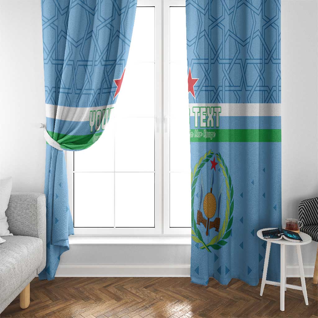 Custom Djibouti Football Window Curtain Come On Riverains de la Mer Rouge