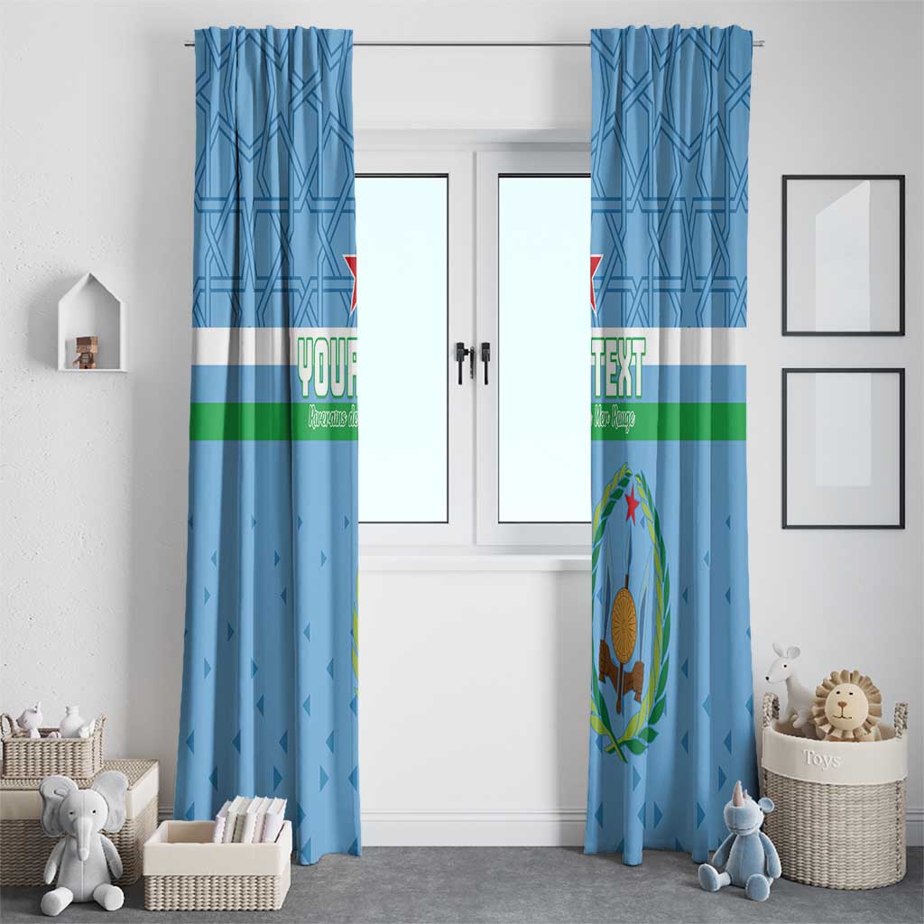 Custom Djibouti Football Window Curtain Come On Riverains de la Mer Rouge