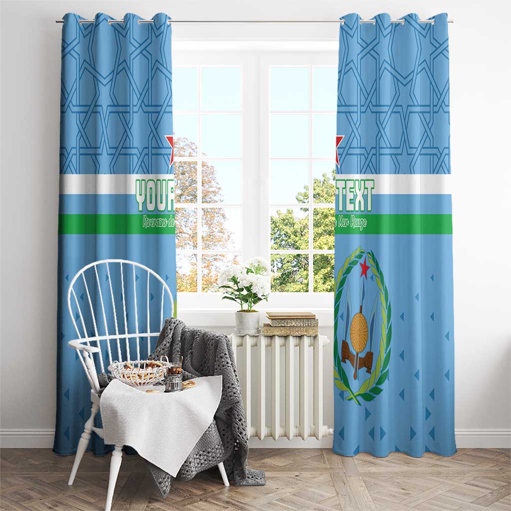 Custom Djibouti Football Window Curtain Come On Riverains de la Mer Rouge
