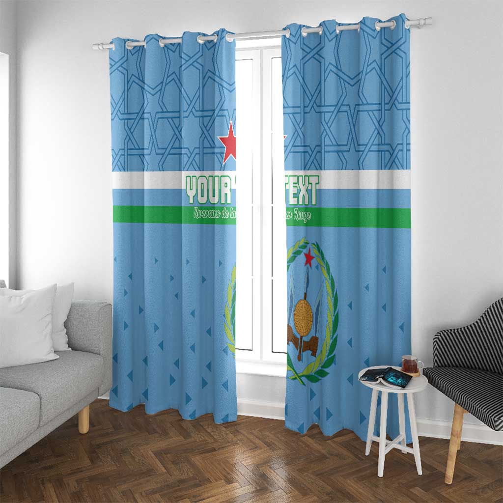 Custom Djibouti Football Window Curtain Come On Riverains de la Mer Rouge