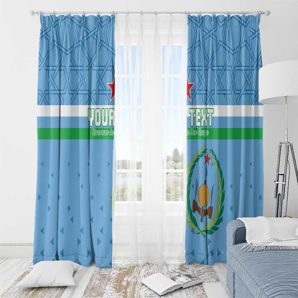 Custom Djibouti Football Window Curtain Come On Riverains de la Mer Rouge