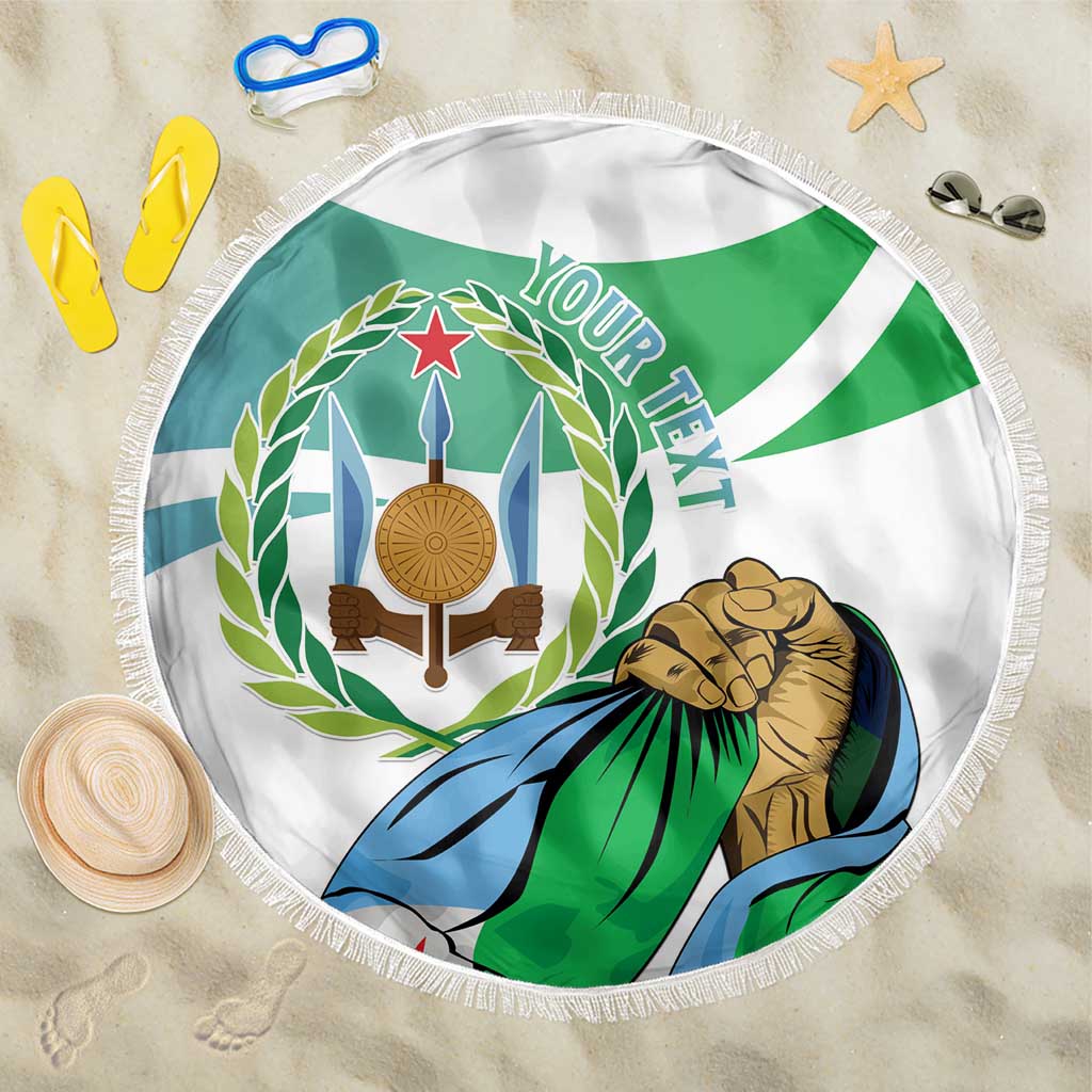 Personalized Djibouti Independence Day Beach Blanket Midnimo Sinnaan Nabad