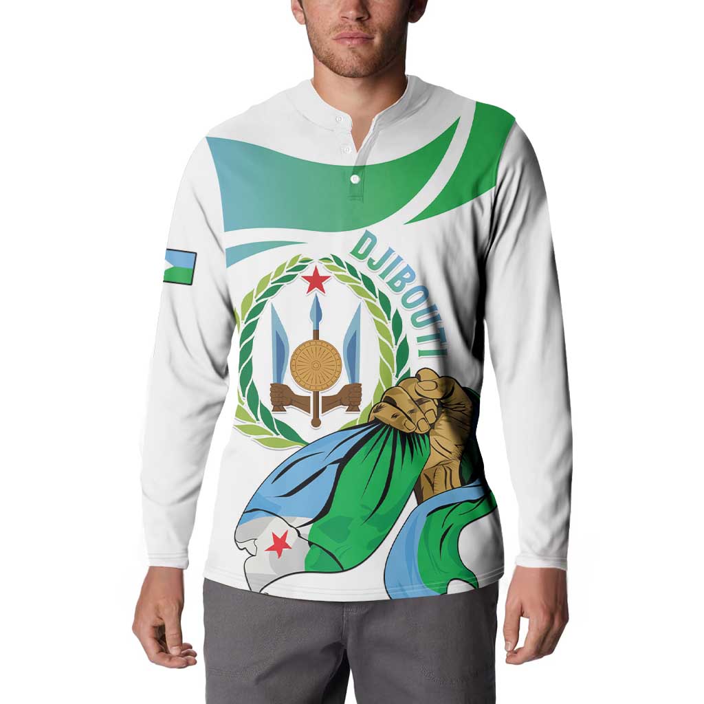 Personalized Djibouti Independence Day Button Sweatshirt Midnimo Sinnaan Nabad