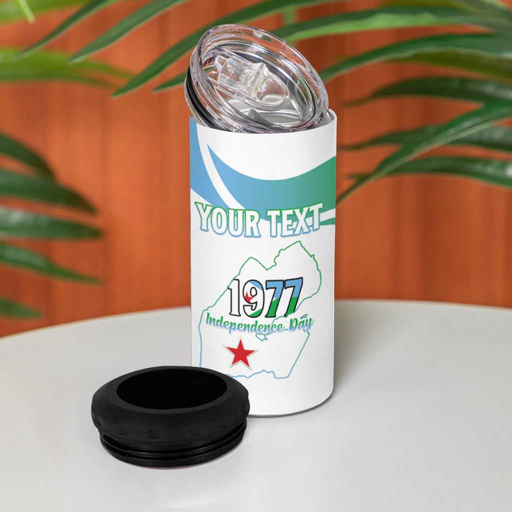 Personalized Djibouti Independence Day 4 in 1 Can Cooler Tumbler Midnimo Sinnaan Nabad