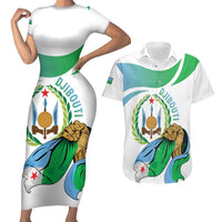 Personalized Djibouti Independence Day Couples Matching Short Sleeve Bodycon Dress and Hawaiian Shirt Midnimo Sinnaan Nabad