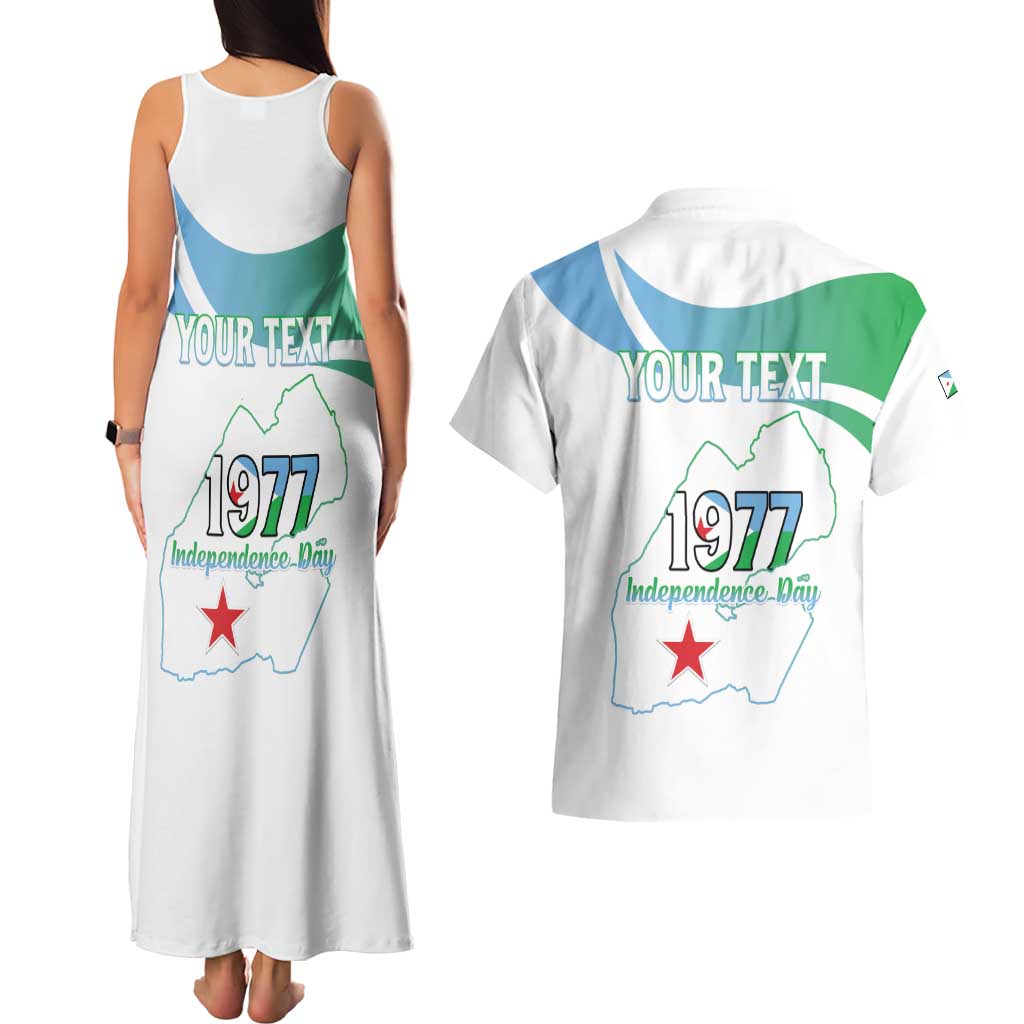 Personalized Djibouti Independence Day Couples Matching Tank Maxi Dress and Hawaiian Shirt Midnimo Sinnaan Nabad
