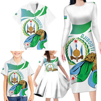 Personalized Djibouti Independence Day Family Matching Long Sleeve Bodycon Dress and Hawaiian Shirt Midnimo Sinnaan Nabad