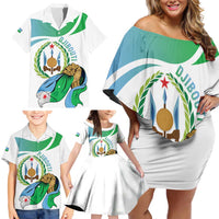 Personalized Djibouti Independence Day Family Matching Off Shoulder Short Dress and Hawaiian Shirt Midnimo Sinnaan Nabad