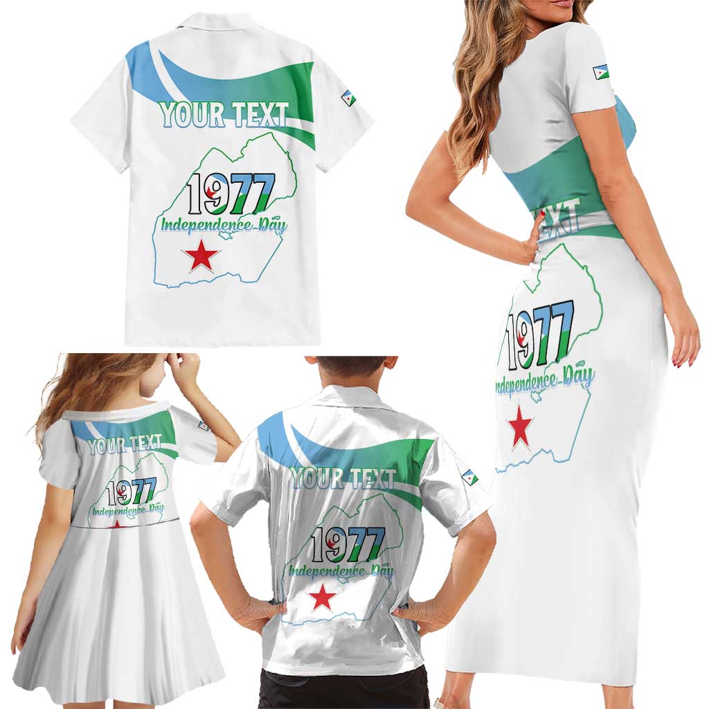 Personalized Djibouti Independence Day Family Matching Short Sleeve Bodycon Dress and Hawaiian Shirt Midnimo Sinnaan Nabad