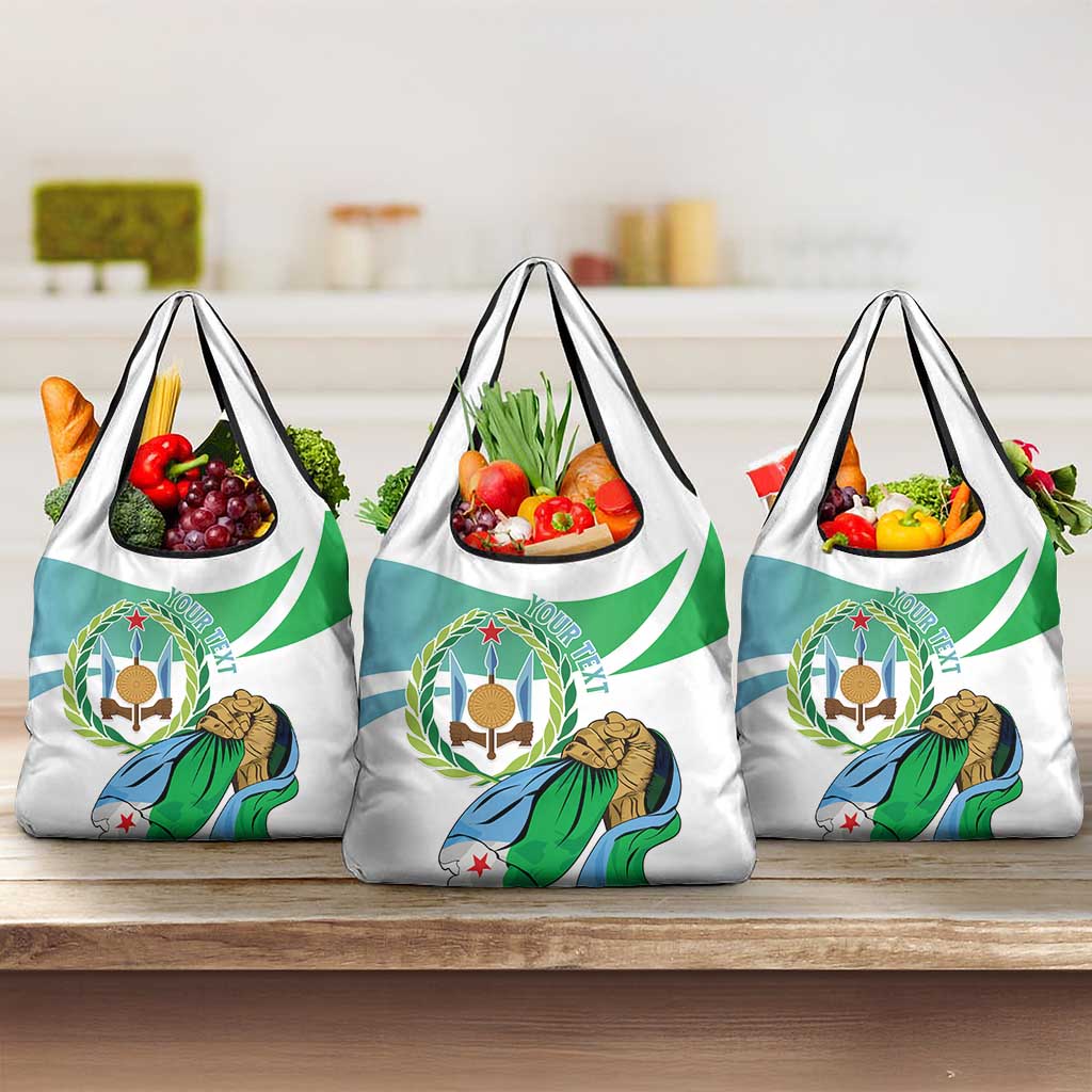 Personalized Djibouti Independence Day Grocery Bag Midnimo Sinnaan Nabad