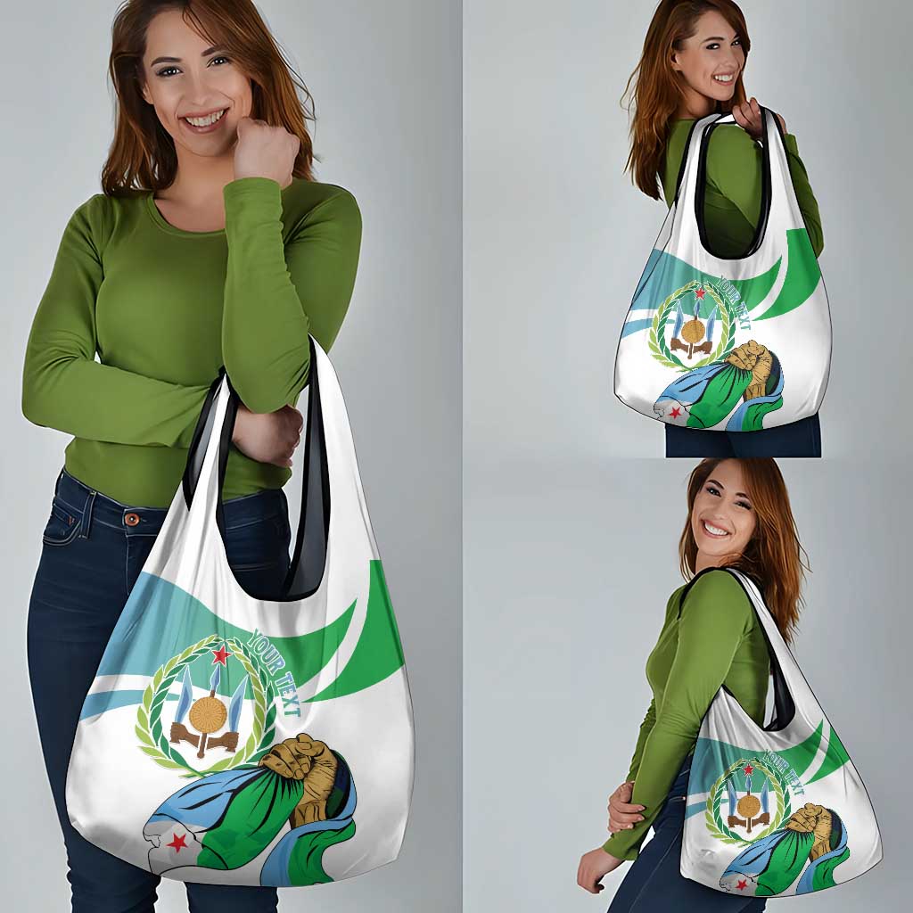Personalized Djibouti Independence Day Grocery Bag Midnimo Sinnaan Nabad
