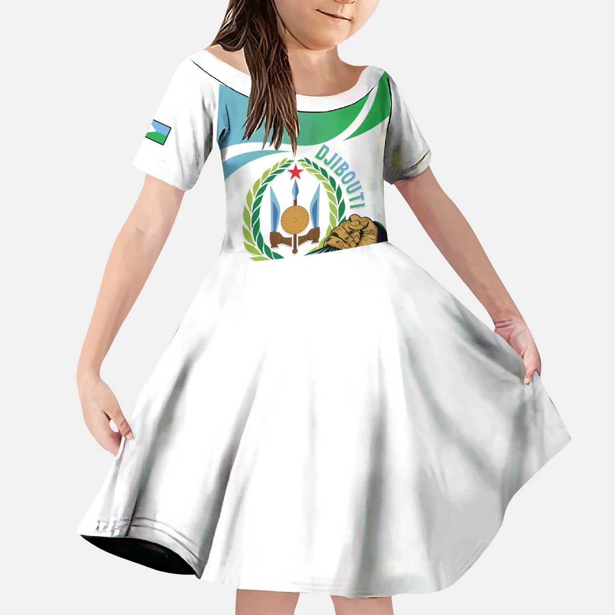 Personalized Djibouti Independence Day Kid Short Sleeve Dress Midnimo Sinnaan Nabad