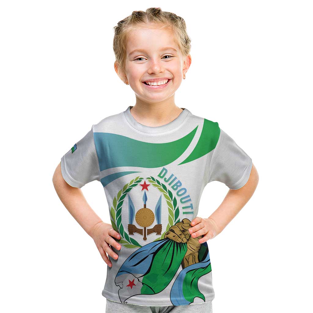 Personalized Djibouti Independence Day Kid T Shirt Midnimo Sinnaan Nabad
