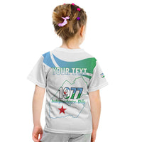 Personalized Djibouti Independence Day Kid T Shirt Midnimo Sinnaan Nabad
