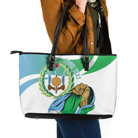 Personalized Djibouti Independence Day Leather Tote Bag Midnimo Sinnaan Nabad