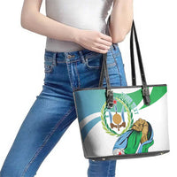 Personalized Djibouti Independence Day Leather Tote Bag Midnimo Sinnaan Nabad
