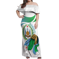 Personalized Djibouti Independence Day Off Shoulder Maxi Dress Midnimo Sinnaan Nabad