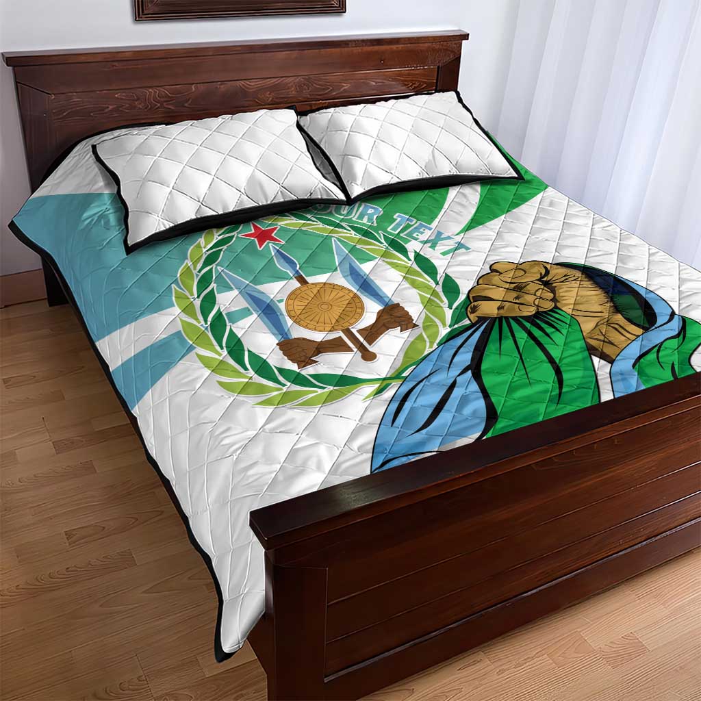 Personalized Djibouti Independence Day Quilt Bed Set Midnimo Sinnaan Nabad