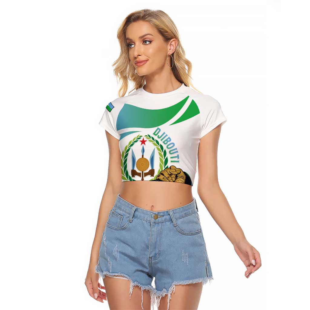 Personalized Djibouti Independence Day Raglan Cropped T Shirt Midnimo Sinnaan Nabad