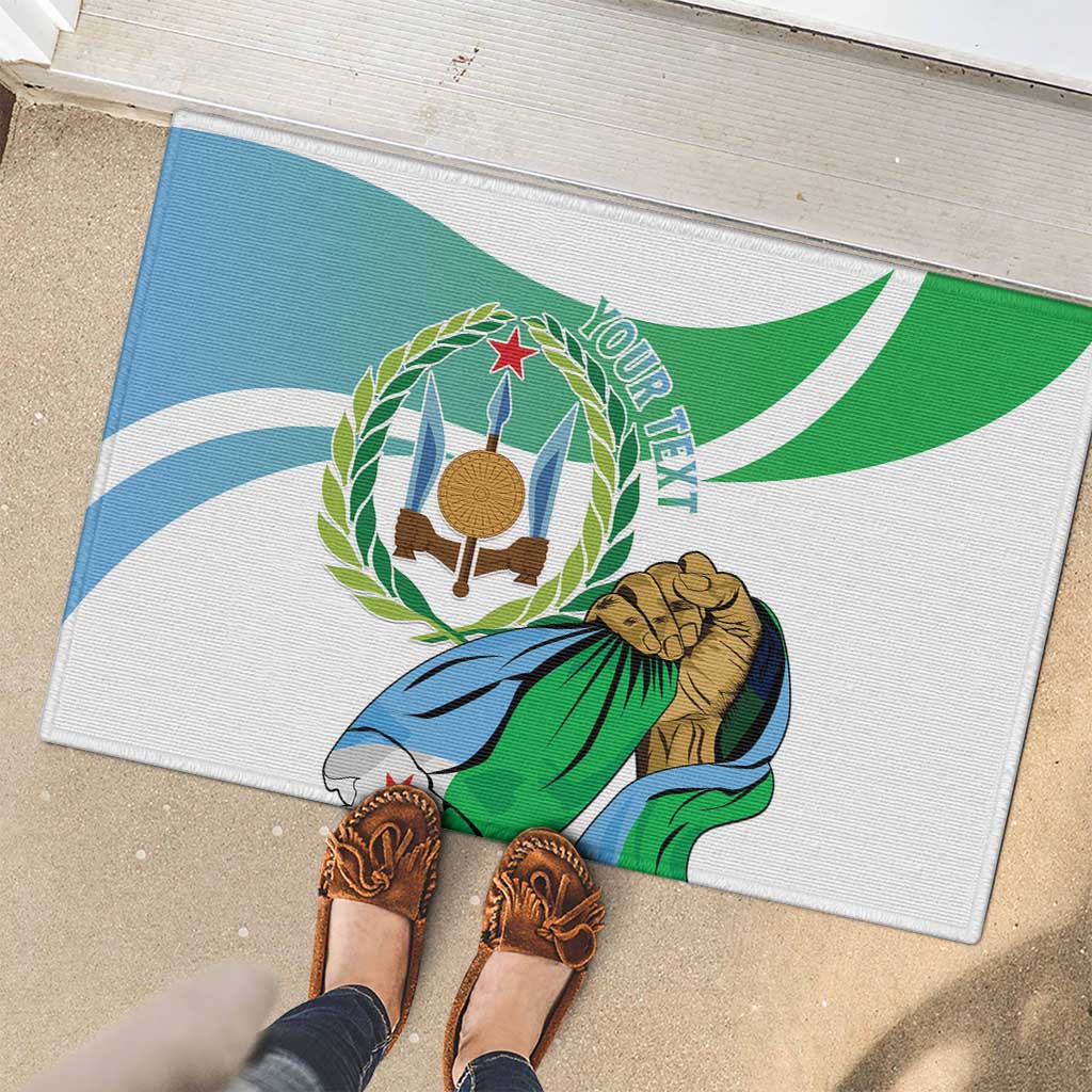 Personalized Djibouti Independence Day Rubber Doormat Midnimo Sinnaan Nabad