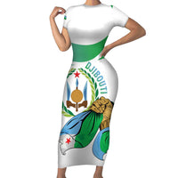 Personalized Djibouti Independence Day Short Sleeve Bodycon Dress Midnimo Sinnaan Nabad