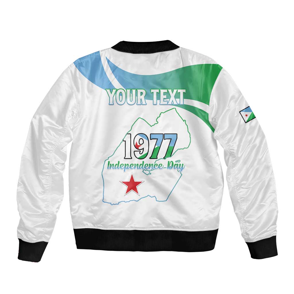 Personalized Djibouti Independence Day Sleeve Zip Bomber Jacket Midnimo Sinnaan Nabad
