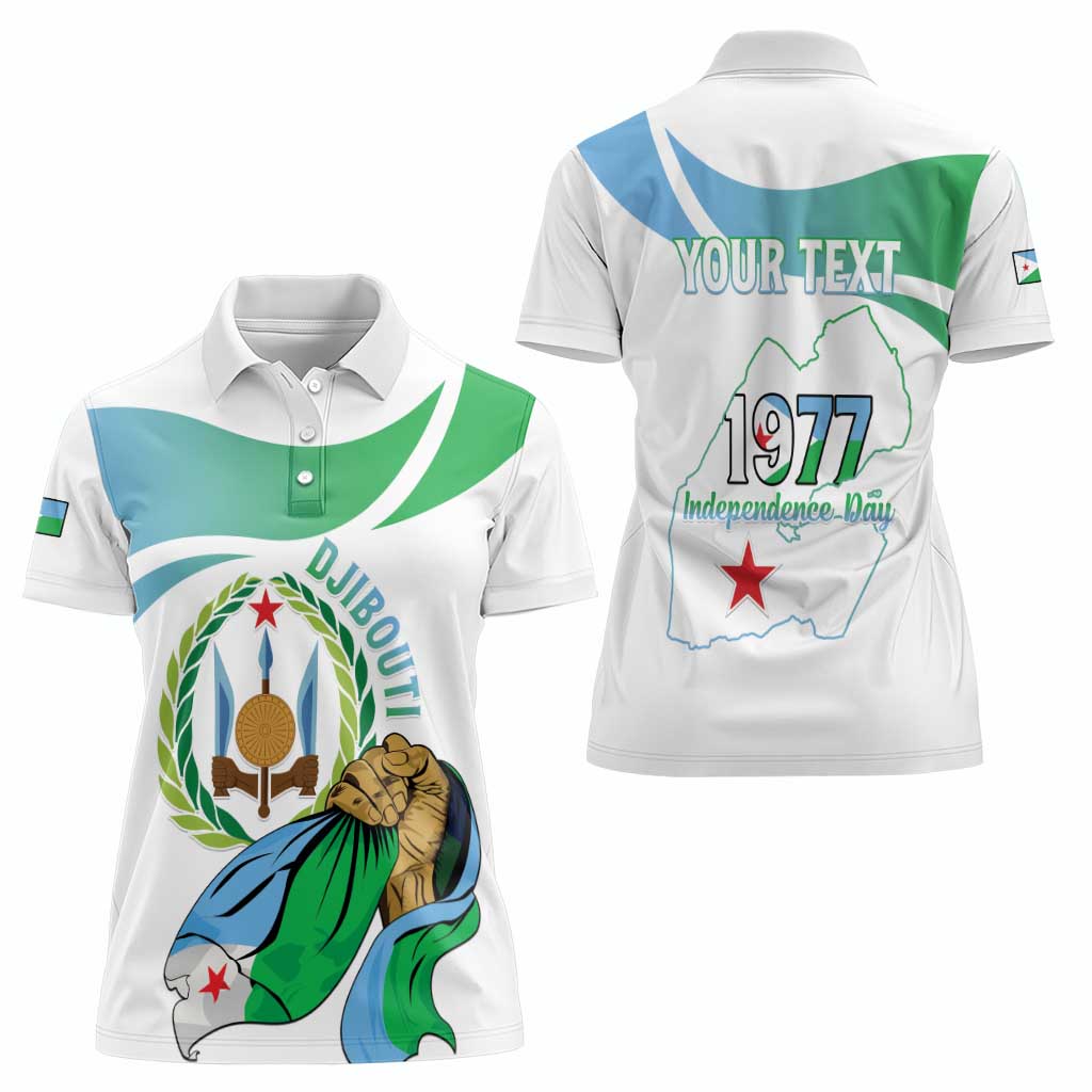 Personalized Djibouti Independence Day Women Polo Shirt Midnimo Sinnaan Nabad