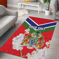 Personalized Gambia Area Rug Coat Of Arms White Variety Orchid