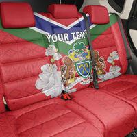 Personalized Gambia Back Car Seat Cover Coat Of Arms White Variety Orchid