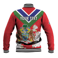 Personalized Gambia Baseball Jacket Coat Of Arms White Variety Orchid