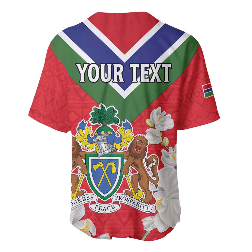 Personalized Gambia Baseball Jersey Coat Of Arms White Variety Orchid