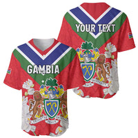 Personalized Gambia Baseball Jersey Coat Of Arms White Variety Orchid