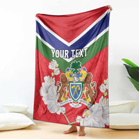 Personalized Gambia Blanket Coat Of Arms White Variety Orchid