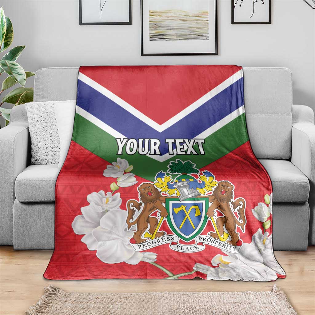 Personalized Gambia Blanket Coat Of Arms White Variety Orchid