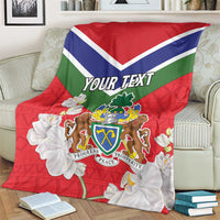 Personalized Gambia Blanket Coat Of Arms White Variety Orchid