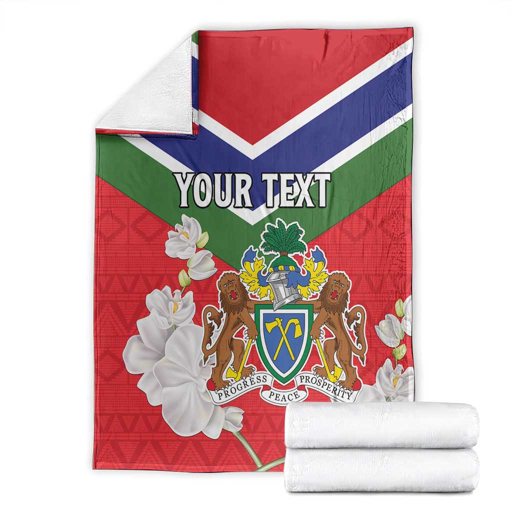 Personalized Gambia Blanket Coat Of Arms White Variety Orchid