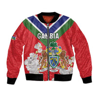 Personalized Gambia Bomber Jacket Coat Of Arms White Variety Orchid
