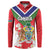 Personalized Gambia Button Sweatshirt Coat Of Arms White Variety Orchid