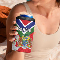 Personalized Gambia 4 in 1 Can Cooler Tumbler Coat Of Arms White Variety Orchid