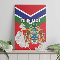 Personalized Gambia Canvas Wall Art Coat Of Arms White Variety Orchid